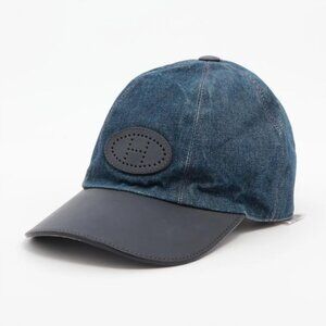 Hermès Evelyne Cotton Denim Cap Blue